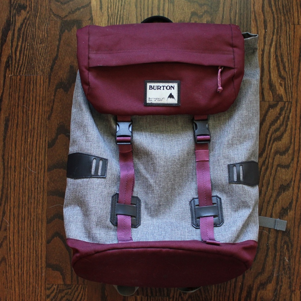 Grey & Maroon Burton Tinder Backpack